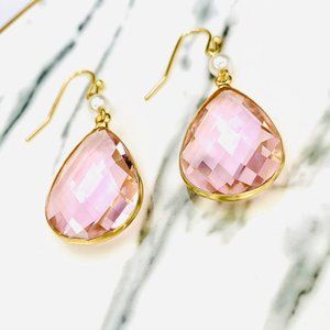 Rose quartz drop earrings
